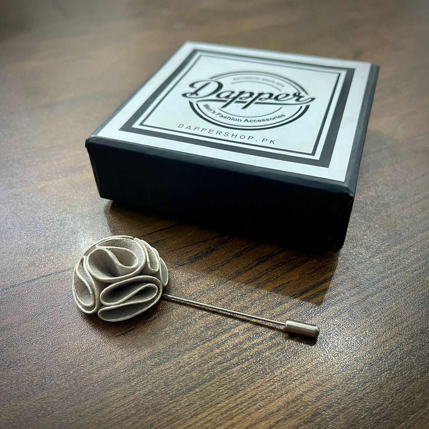 Grey Flower Lapel Pin