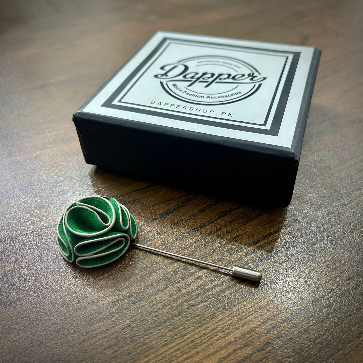 Green Flower Lapel Pin