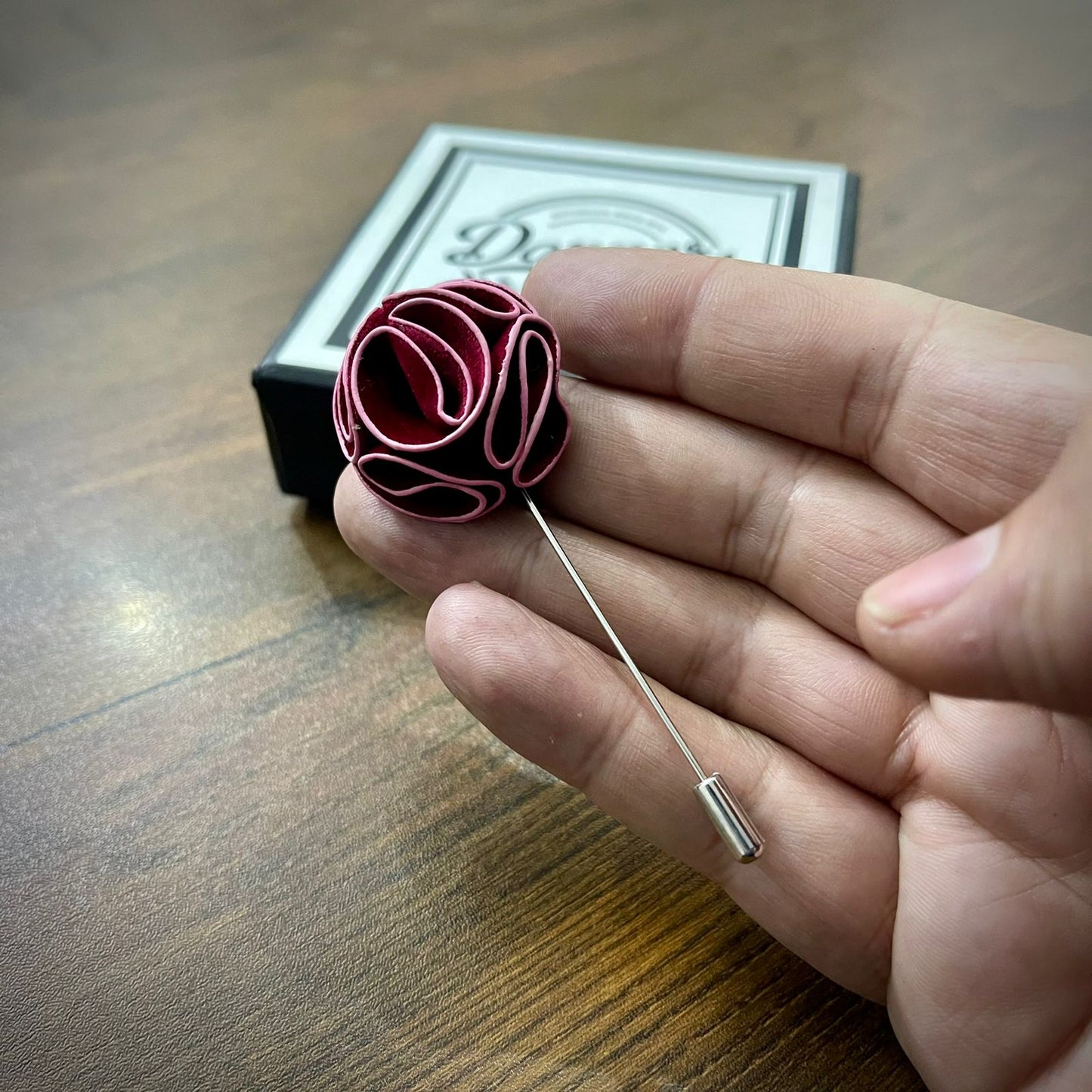 Red Flower Lapel Pin