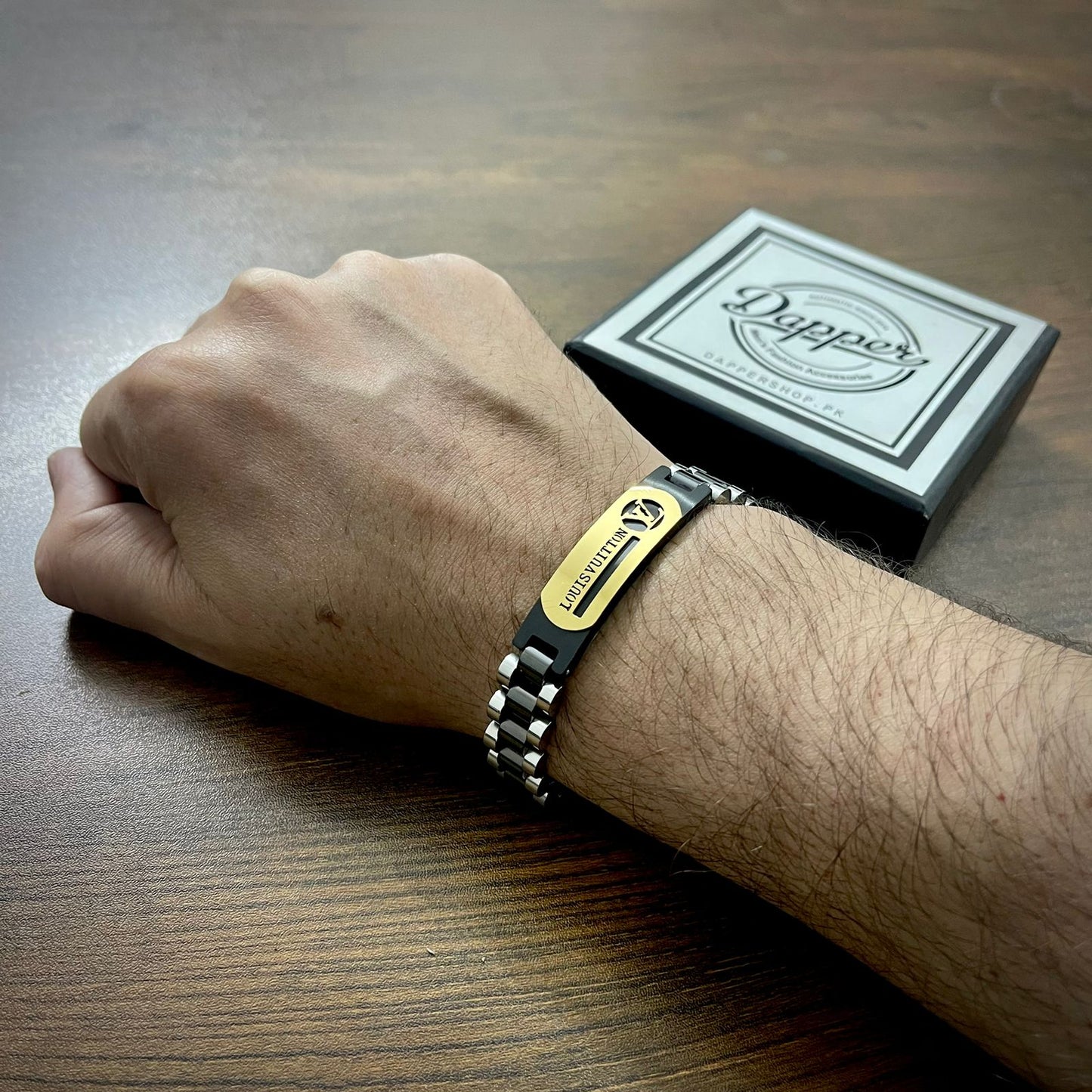 Black L-V Crown Jubilee Bracelet for Men
