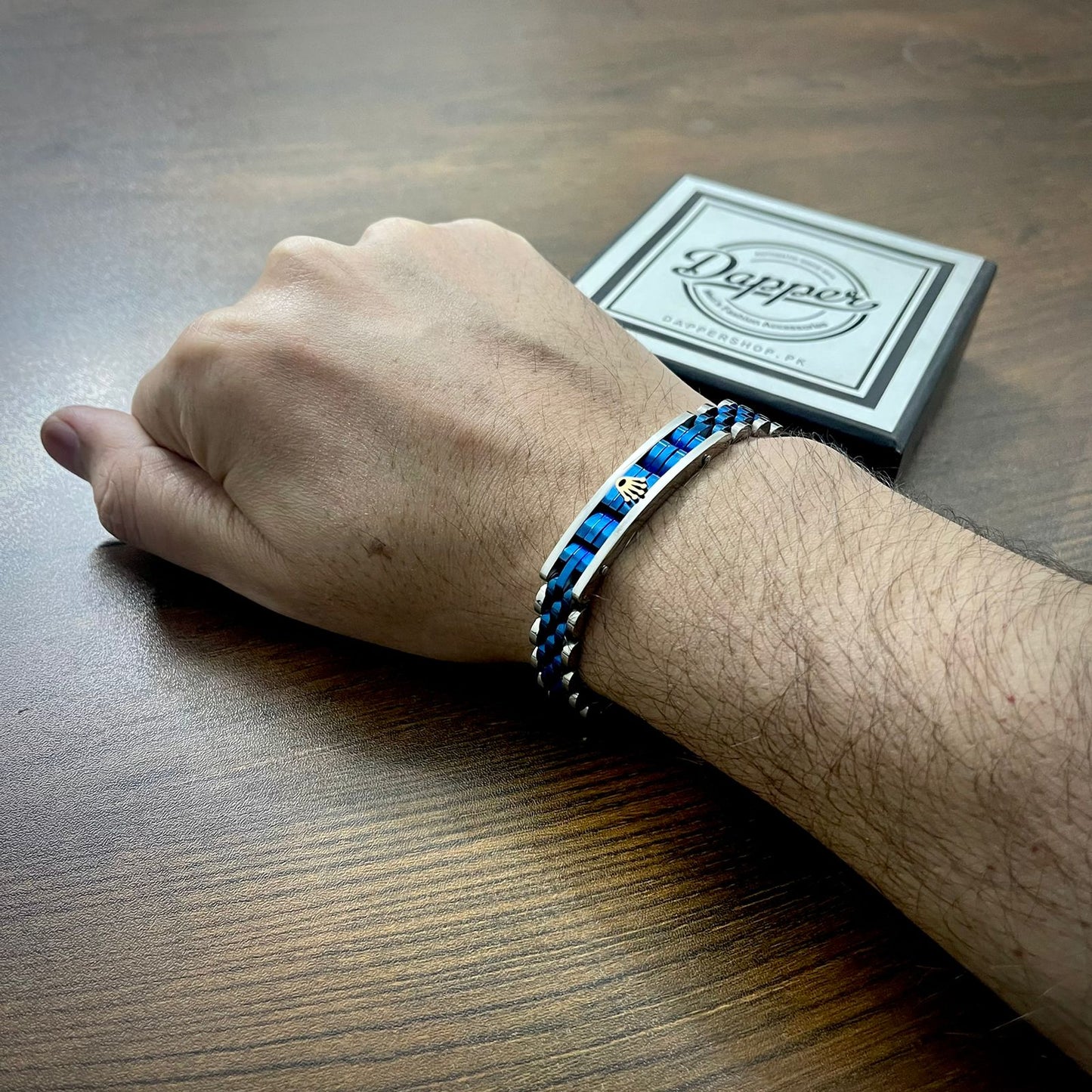 Blue R.O.L.E.X Crown Jubilee Bracelet for Men