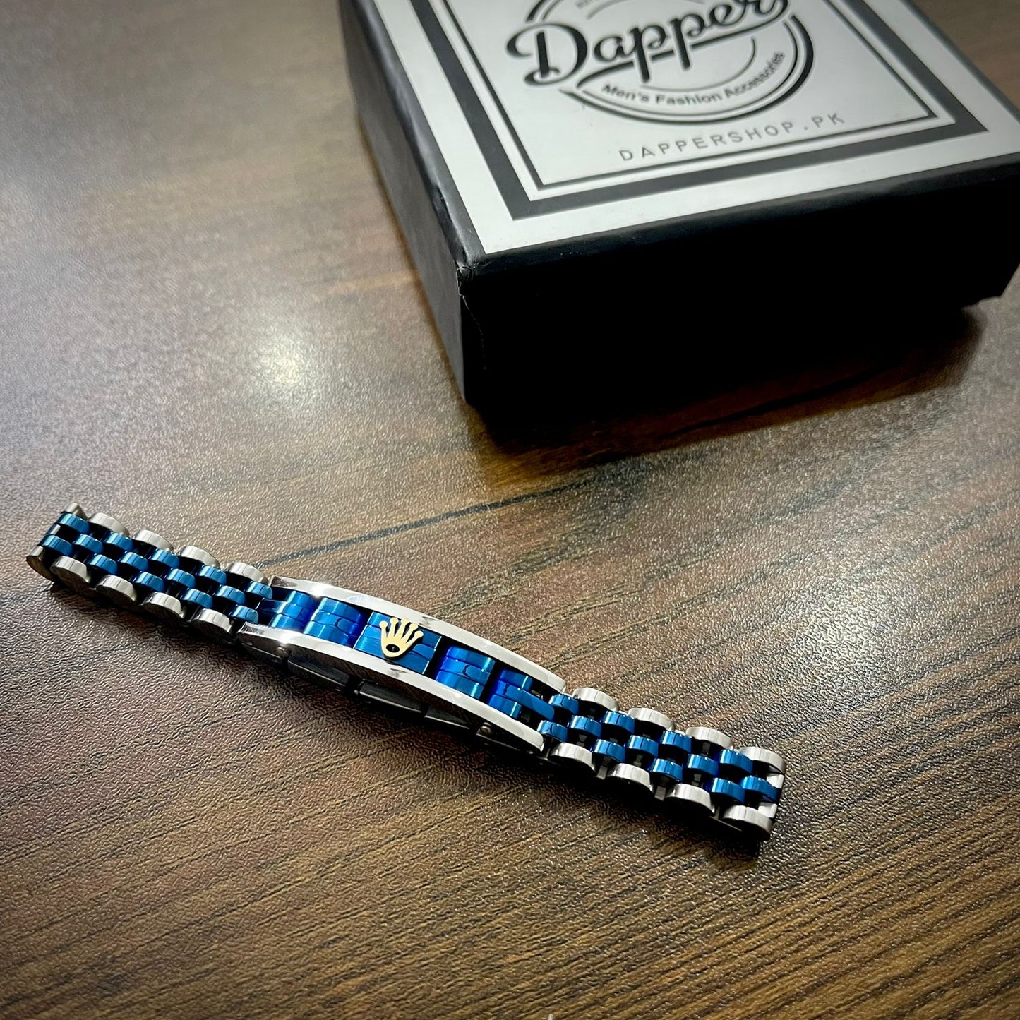 Blue R.O.L.E.X Crown Jubilee Bracelet for Men