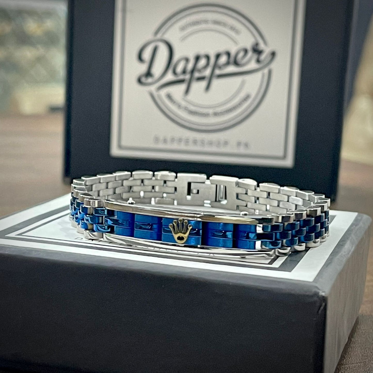 Blue R.O.L.E.X Crown Jubilee Bracelet for Men