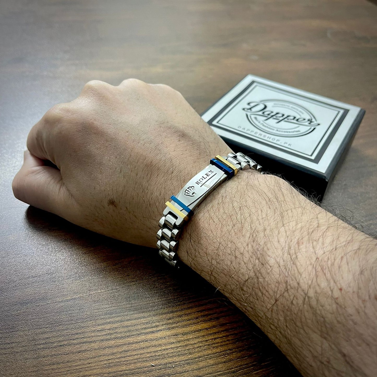 Silver R.O.L.E.X Crown Jubilee Bracelet for Men