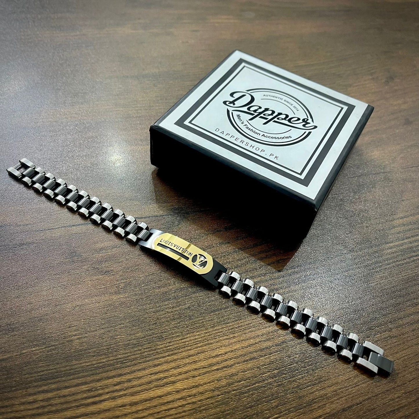 Black L-V Crown Jubilee Bracelet for Men