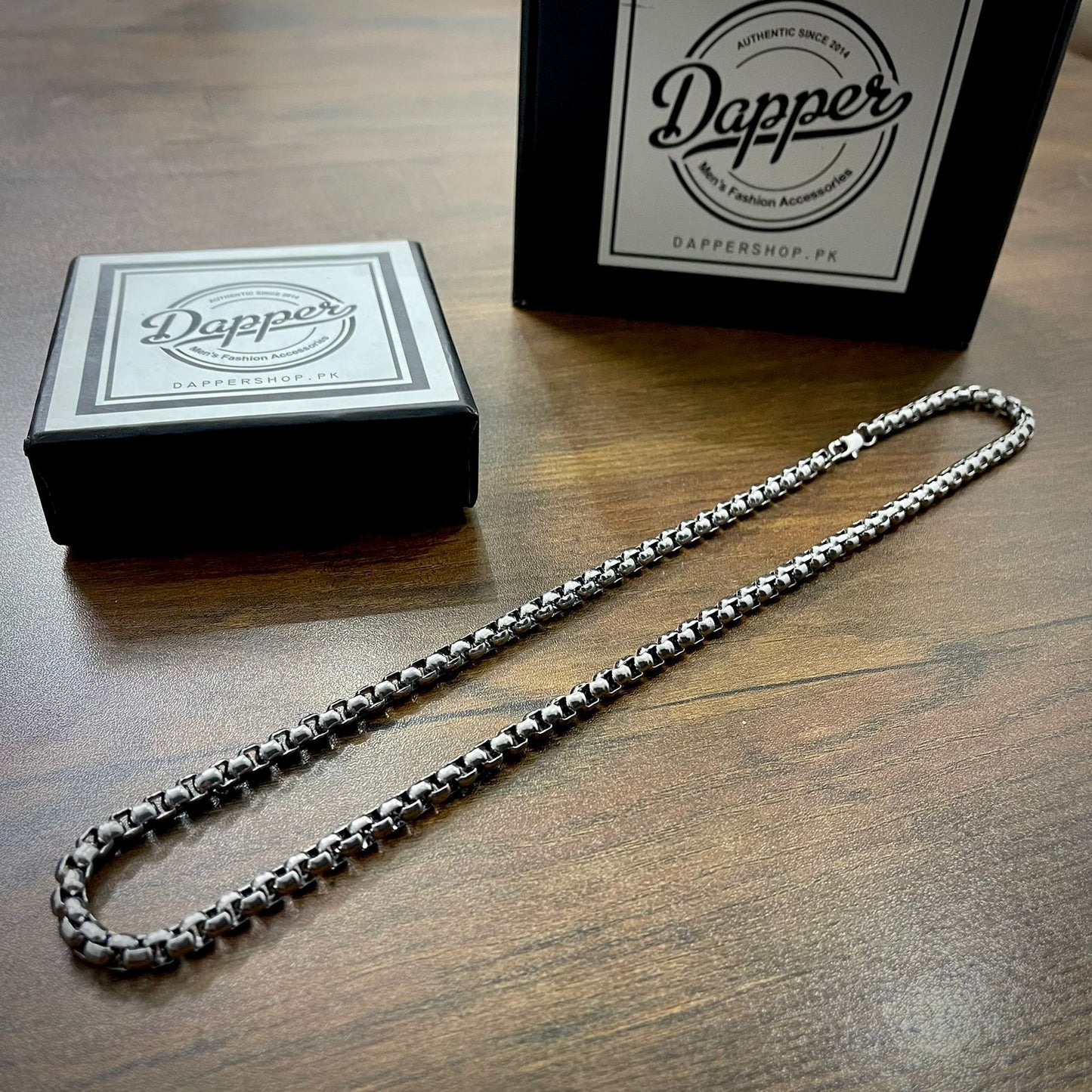 6mm Silver Box Chain Necklace For Men online in Pakistan