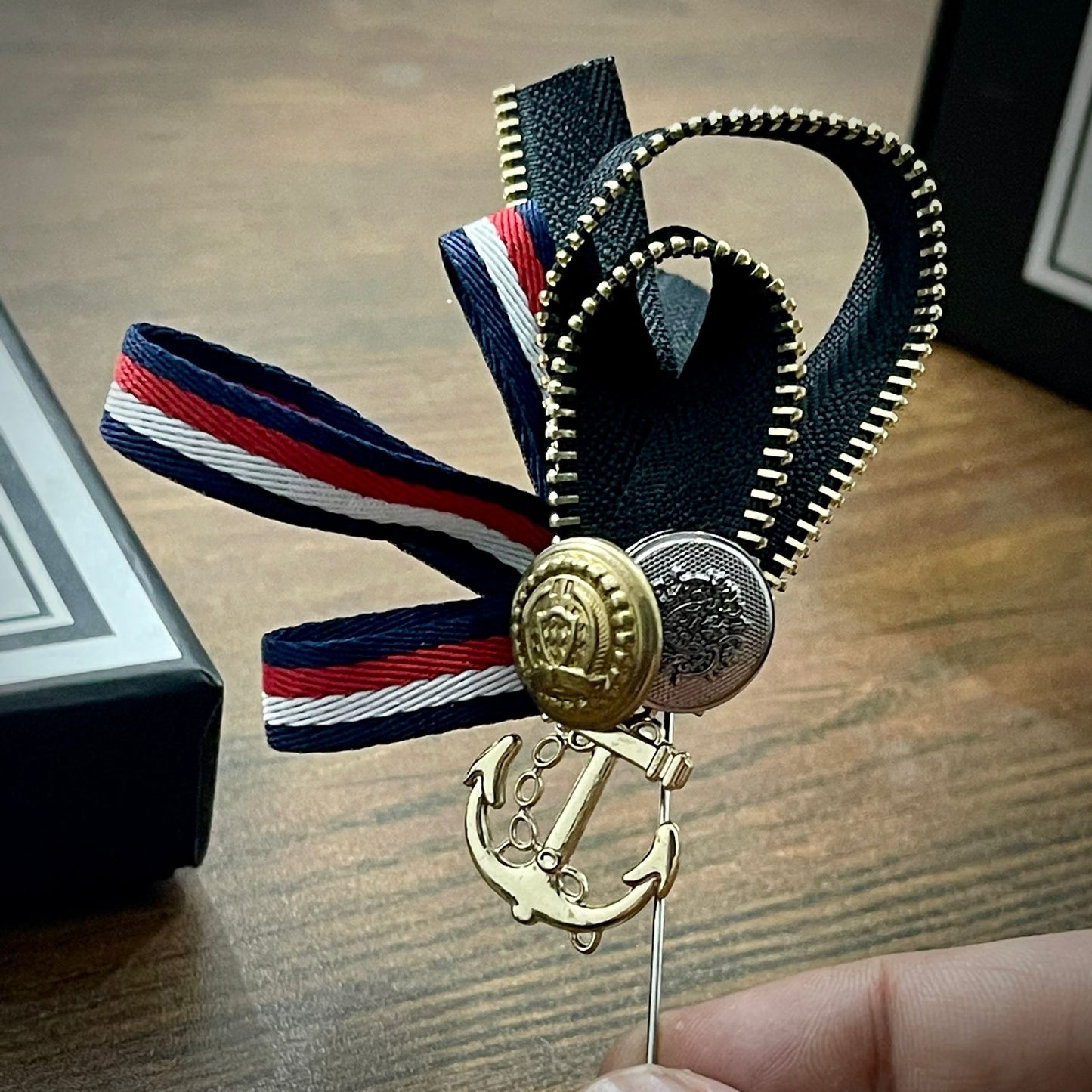 Funky Anchor Ribbon Brooch lapel pin For Men online in Pakistan