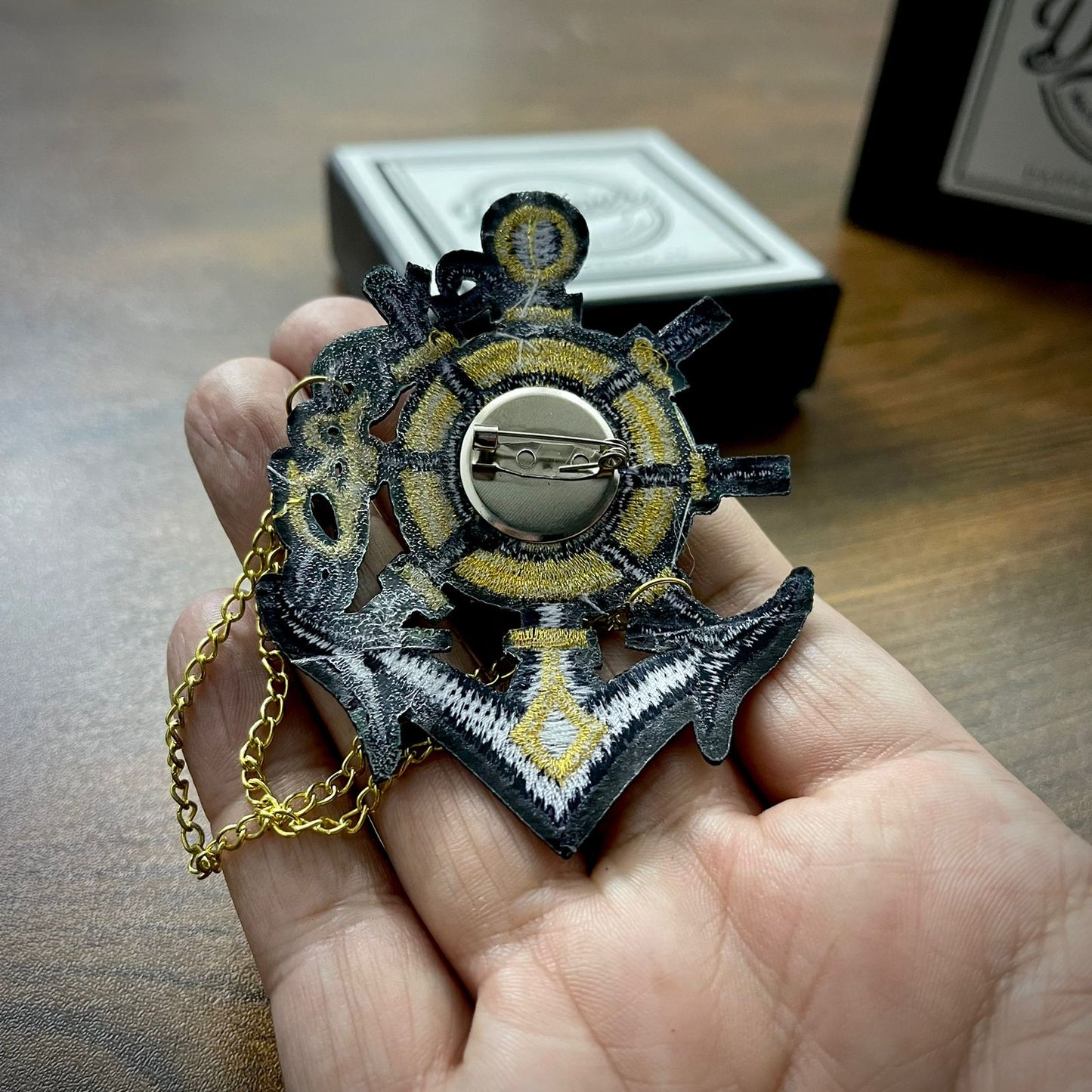 Golden Anchor Navy's Ribbon Brooch For Men online in pakistan