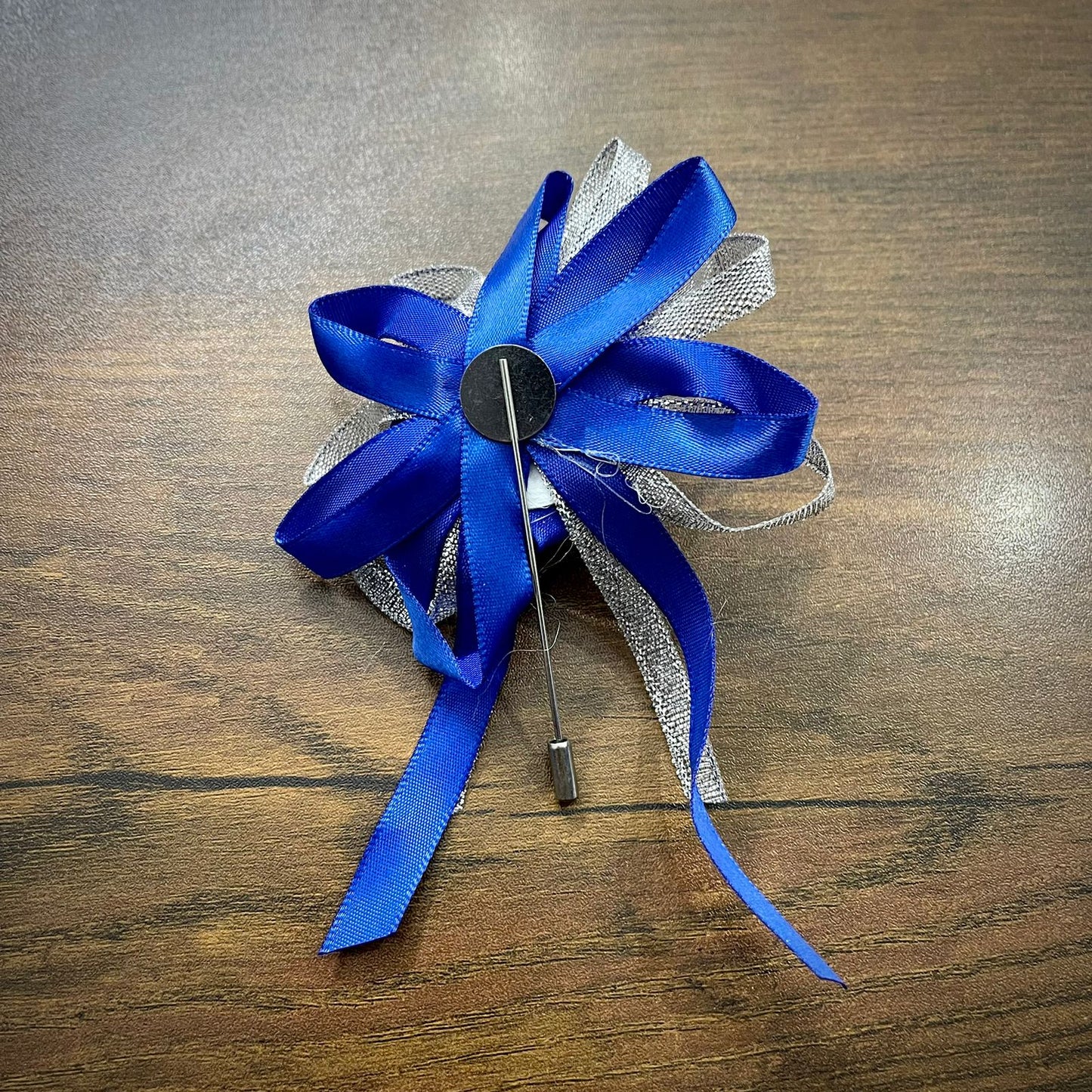 Blue Flower Wedding Corsage Lapel Pin For Men
