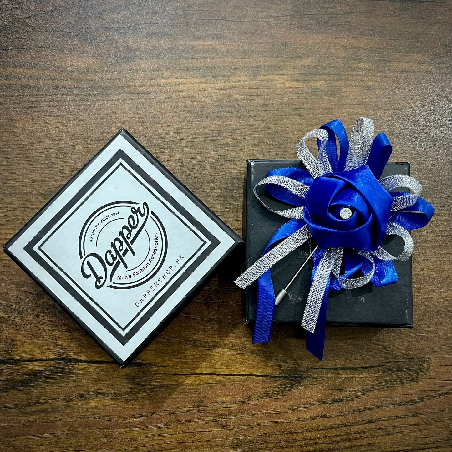 Blue Flower Wedding Corsage Lapel Pin For Men