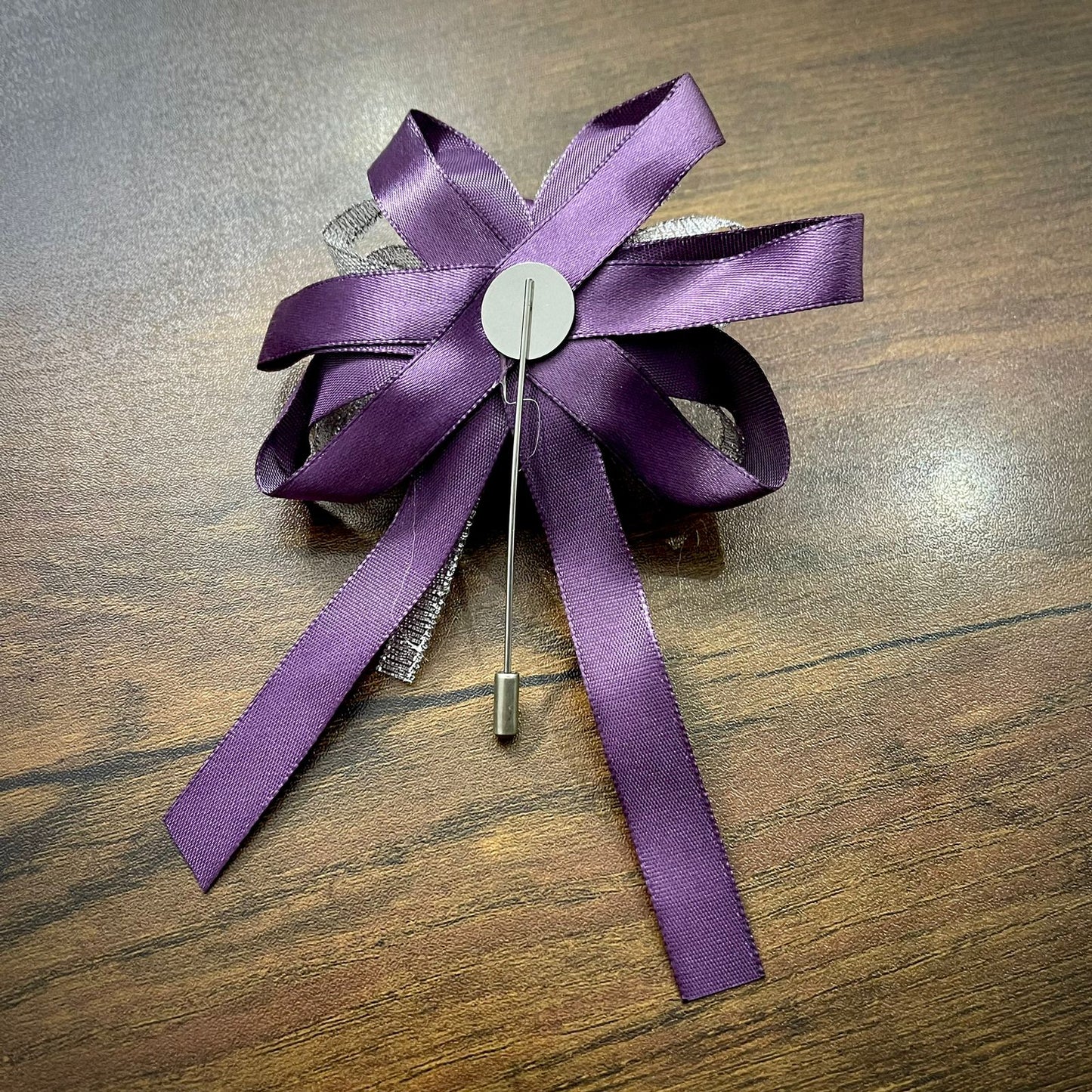 Purple Flower Wedding Corsage Lapel Pin For Men