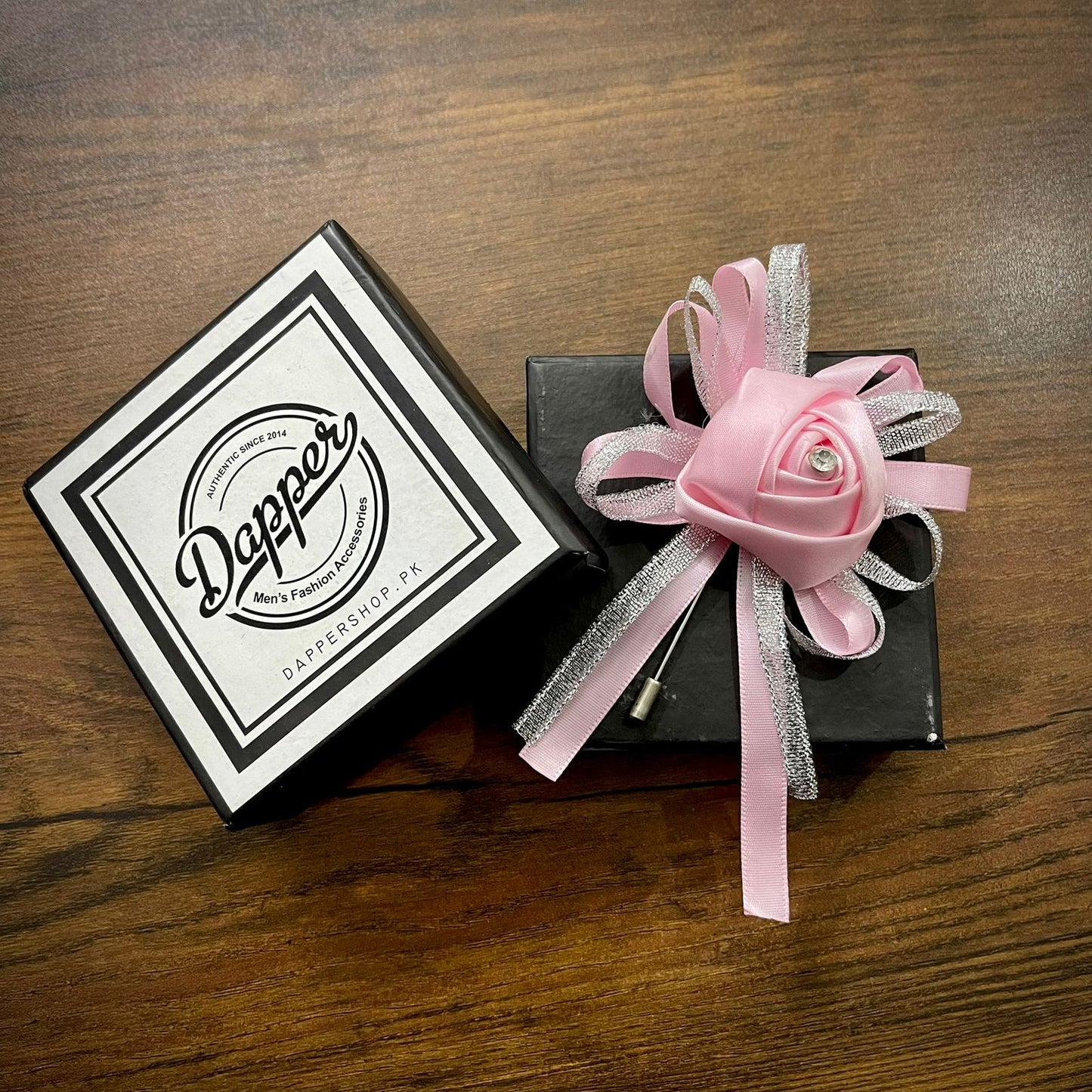 Pink Flower Wedding Corsage Lapel Pin For Men