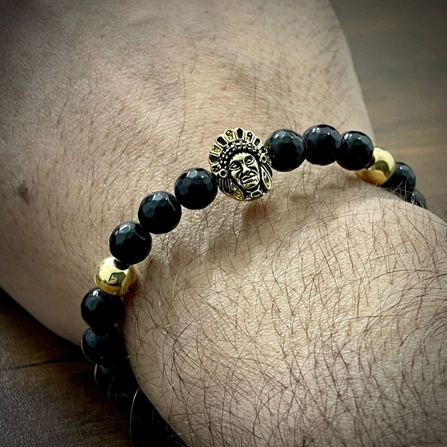 Antique Gold Rope Cord Beads Bracelet For Men