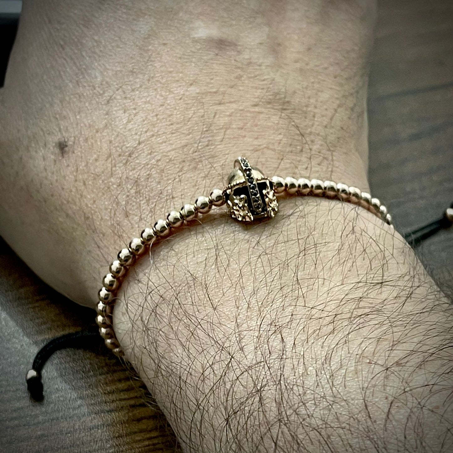 Rose Gold Spartan Helmet Beads Bracelet