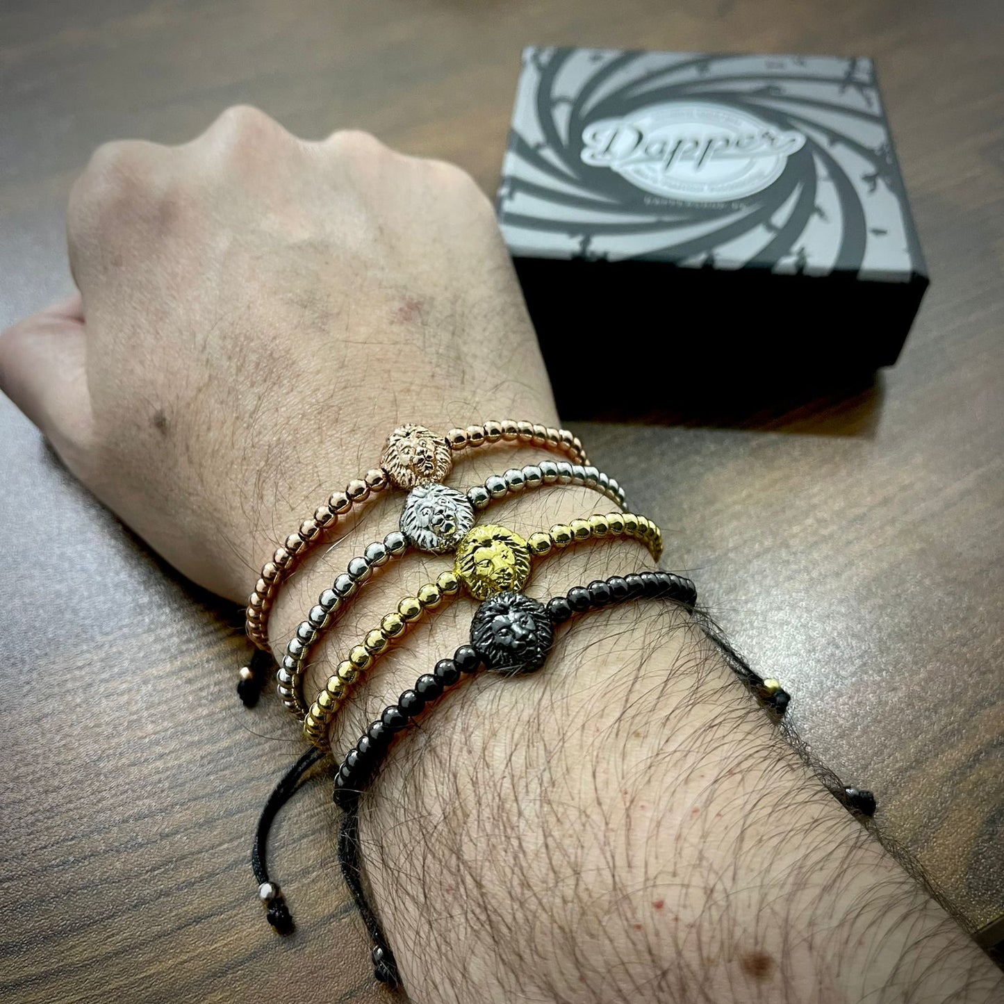 Black Lion Head Beads Bracelet