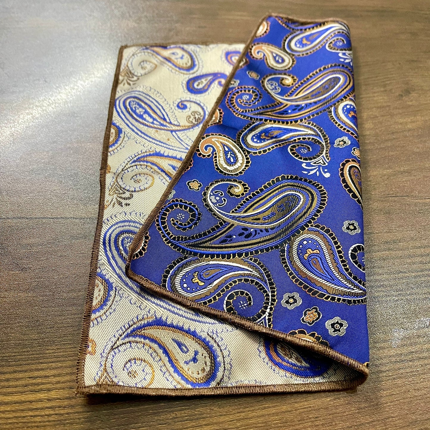 Purple floral paisley pocket square for men in pakistan