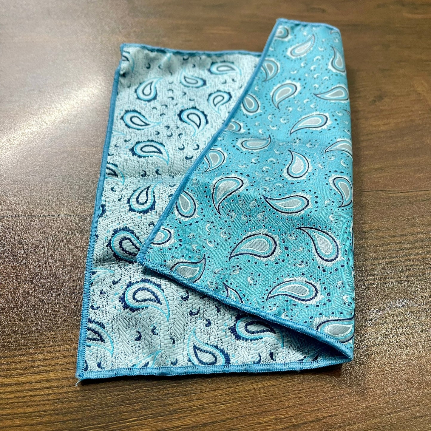 Sky Blue floral paisley pocket square for men in pakistan