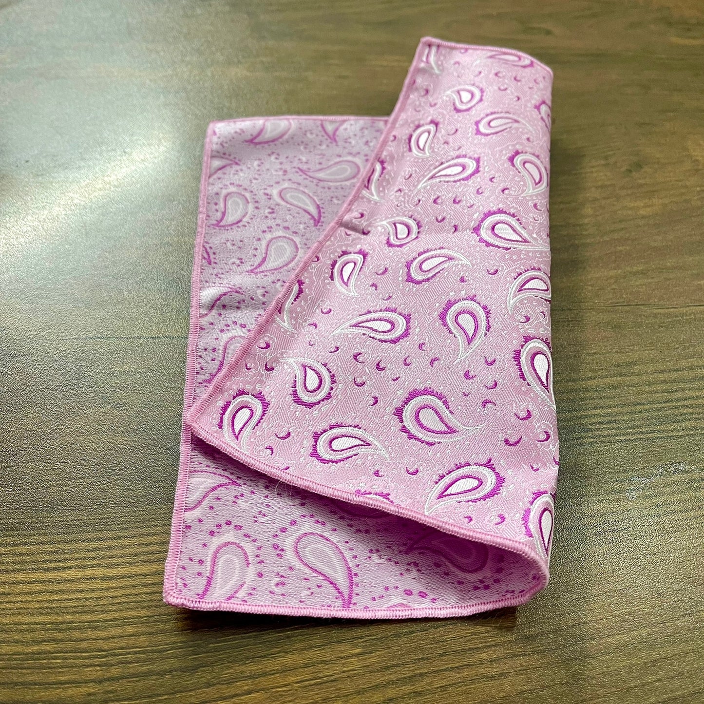 Pink floral paisley pocket square for men in pakistan