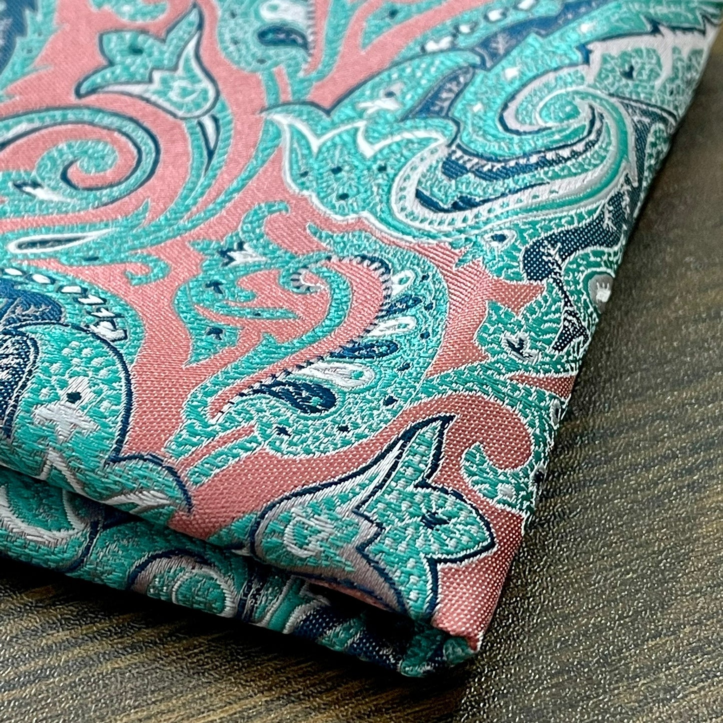 pink and green floral paisley pocket square for men in pakistan