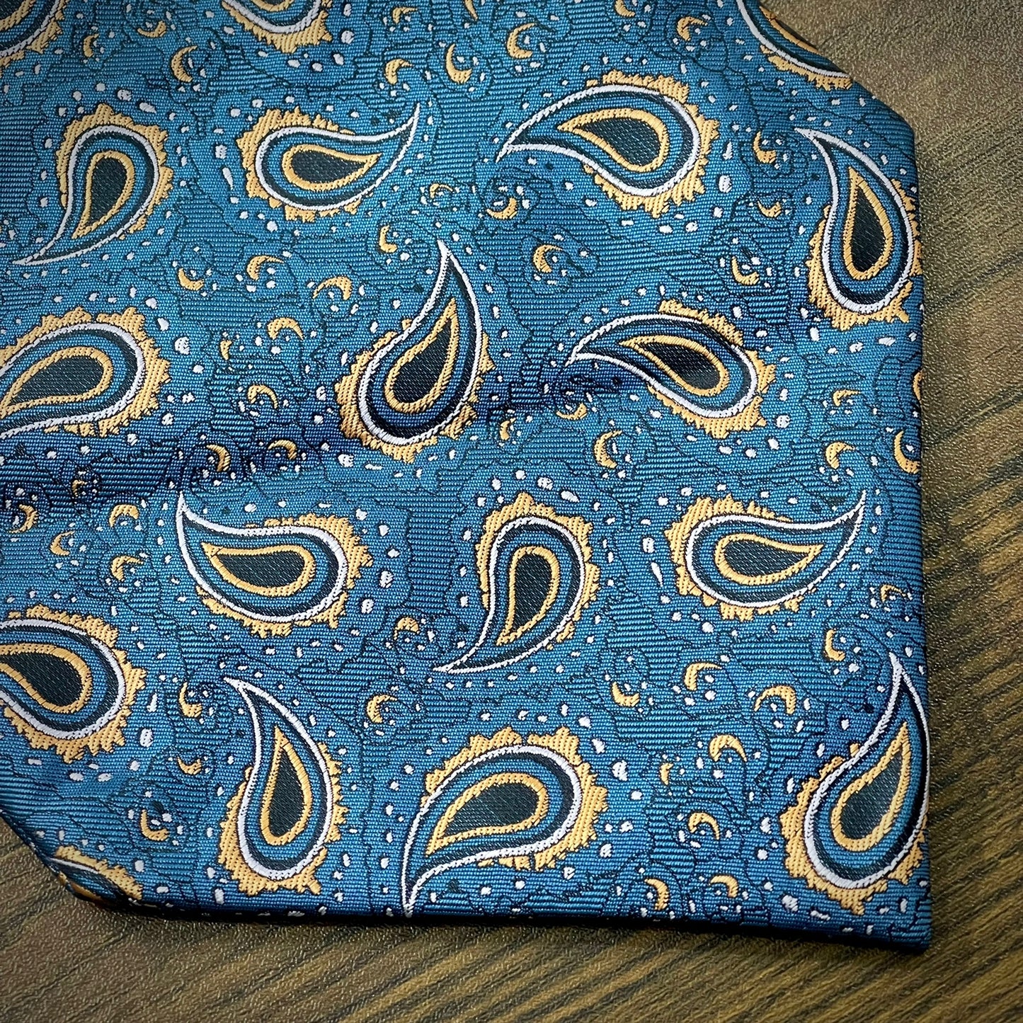 Zinc Sea Green floral paisley ascot cravat tie neck scarf for men in pakistan