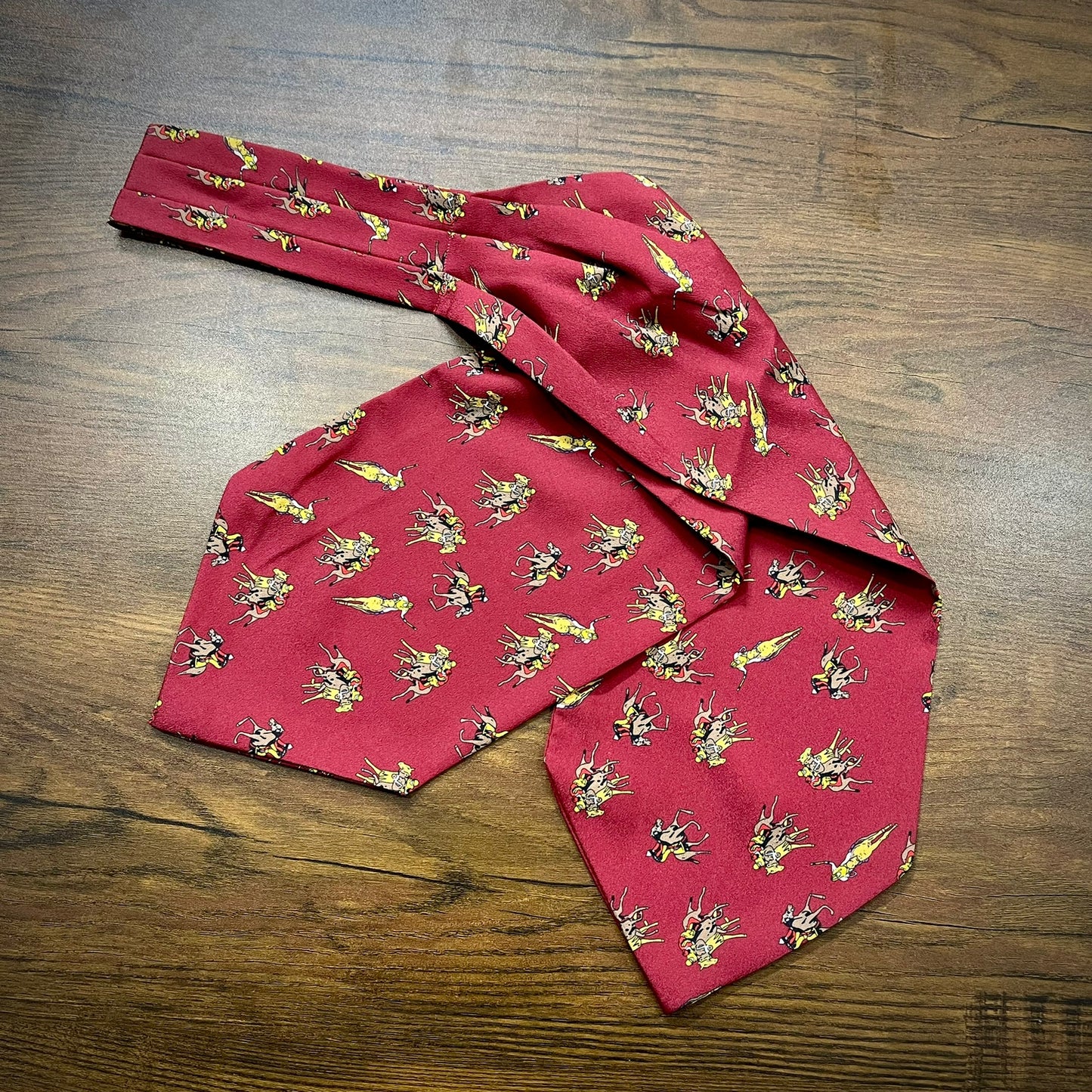 Maroon Jockey Silk ascot cravat tie silk neck scarf for men in pakistan