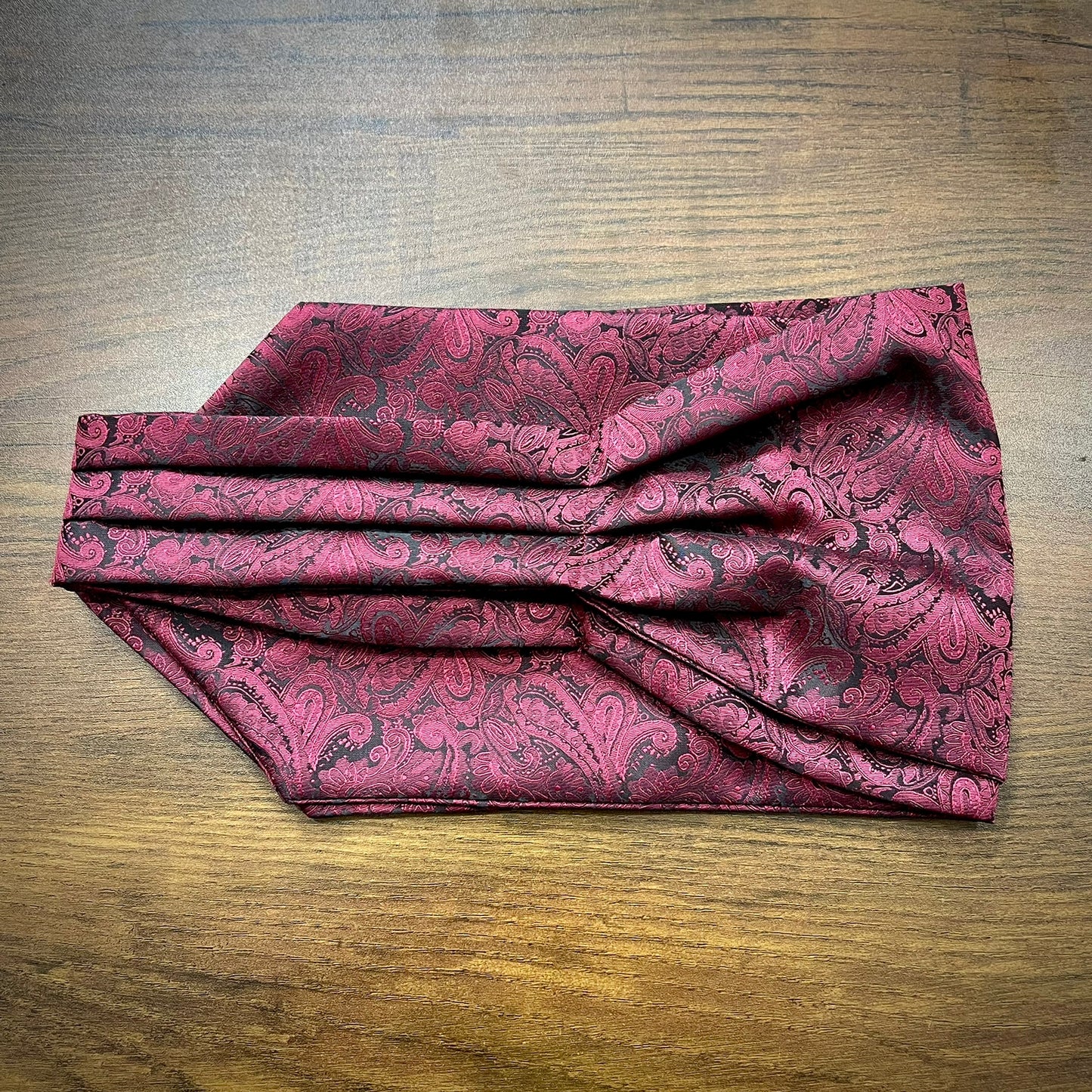 Maroon and black Floral paisley ascot cravat tie silk neck scarf for men in pakistan