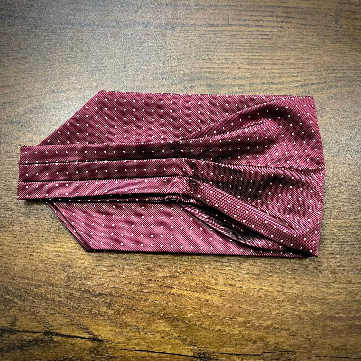 Maroon Polka Dots silk ascot cravat tie silk neck scarf for men in pakistan