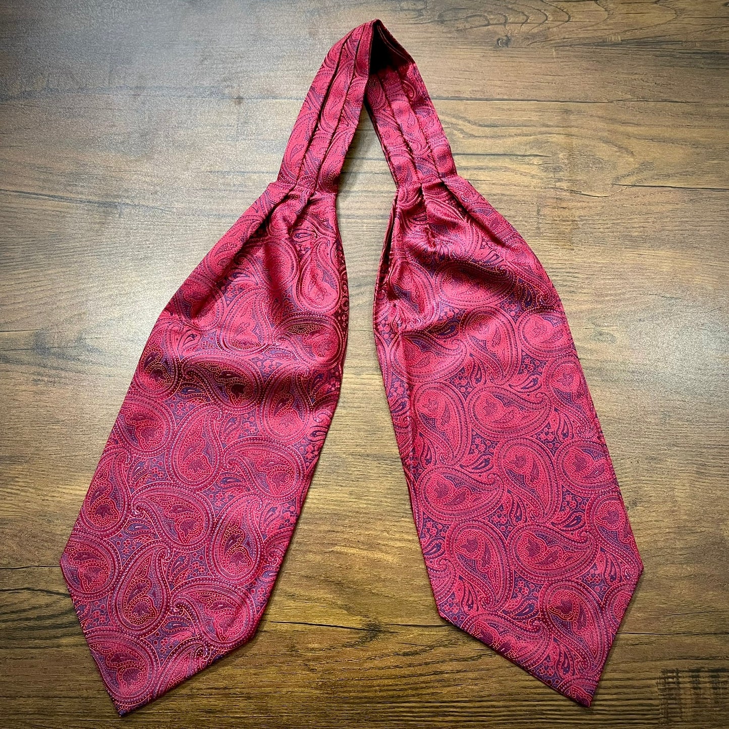 red and blue floral paisley ascot cravat tie silk neck scarf for men in pakistan