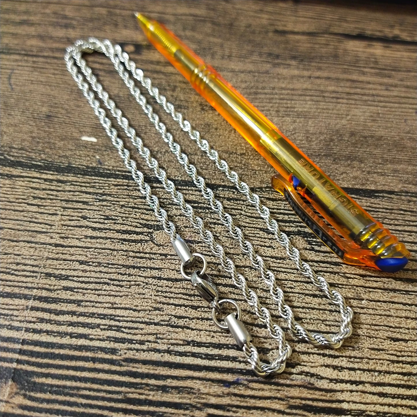 3mm Silver Twisted Rope Neck Chain