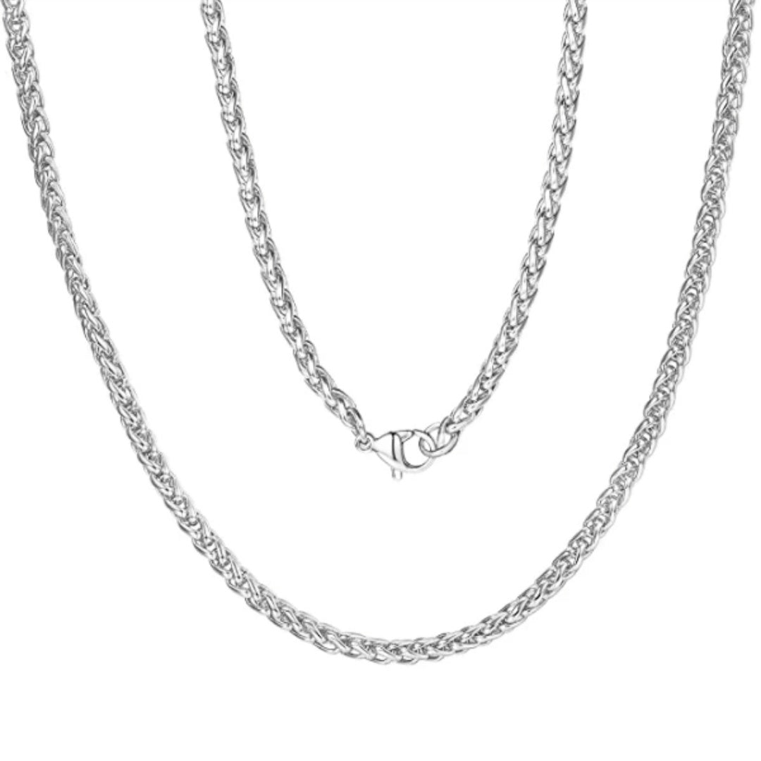3mm Silver Wheat Neck Chain For Men - Main Image