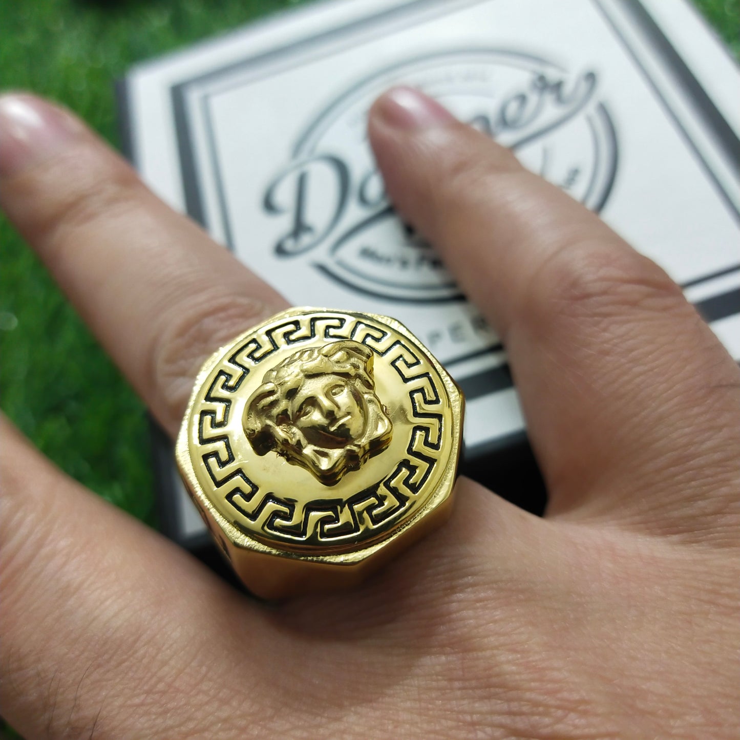 Golden madusa ring for men online in Pakistan