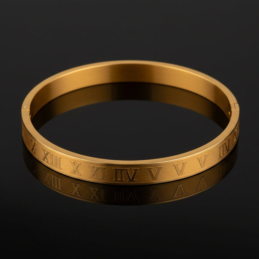 Royal Roman Numerals Golden Bracelet For Men – The Dapper Shop