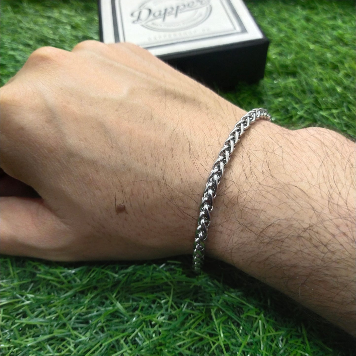 6mm Wheat Braided Stainless Steel Bracelet