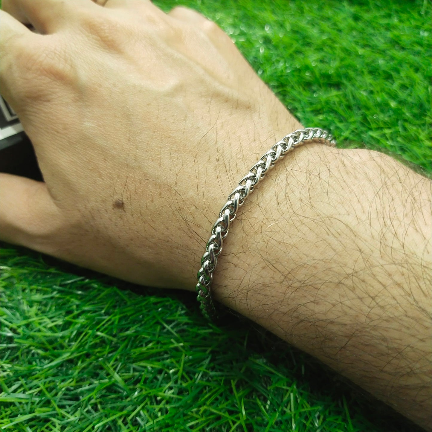 6mm Wheat Braided Stainless Steel Bracelet