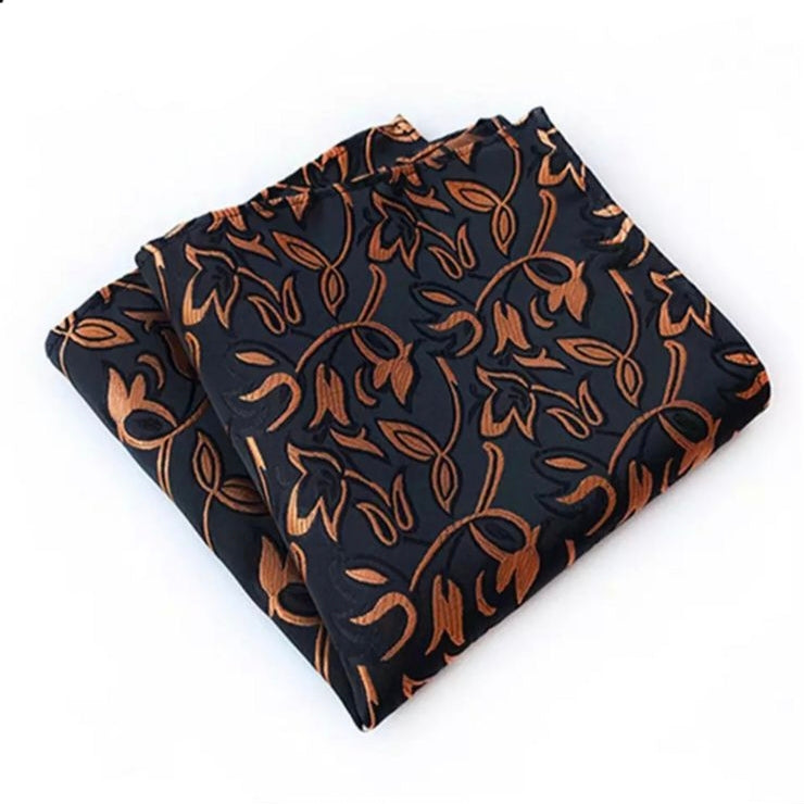Golden Black Paisley Floral Pocket Square For Men online In Pakistan