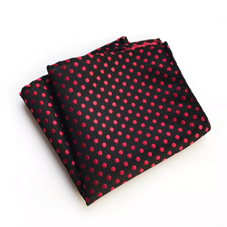 Black and Red Polka Dots Pocket Square For Men online in Pakistan