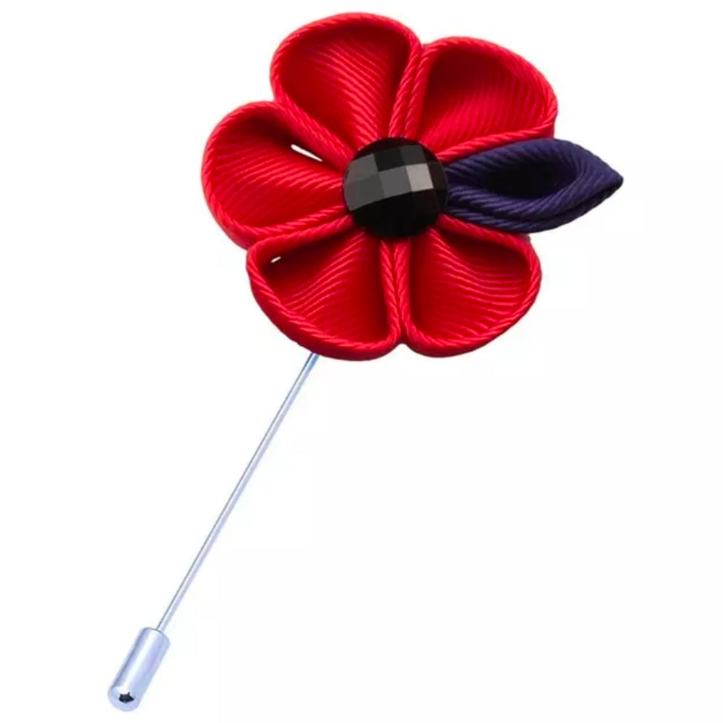 red flower lapel pin brooch online in pakistan