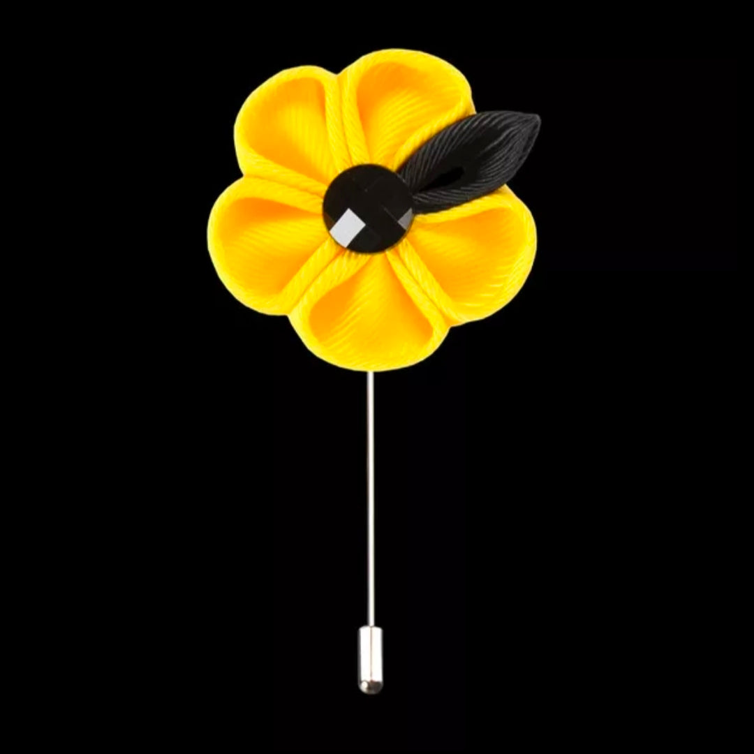 yellow flower lapel pin brooch online in pakistan