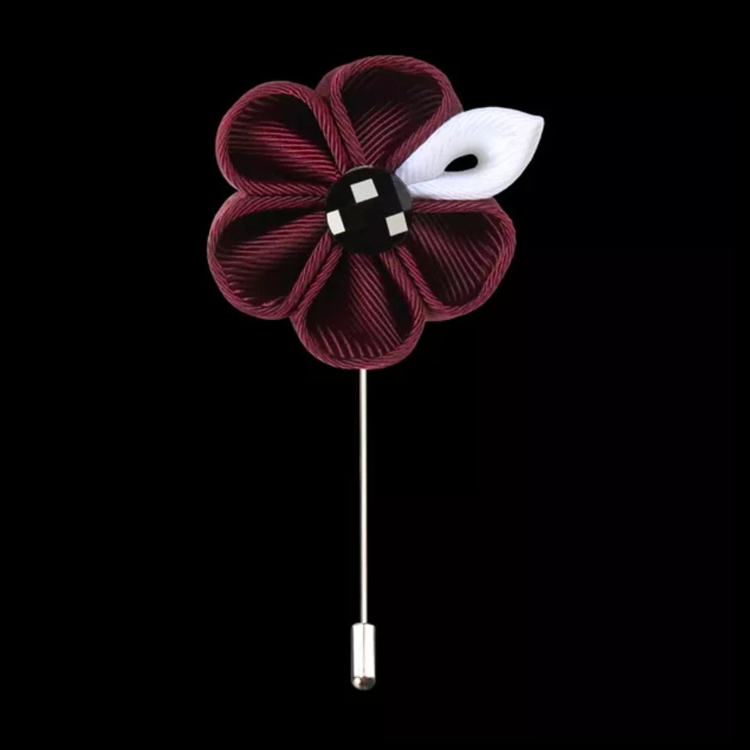 maroon flower lapel pin brooch online in pakistan
