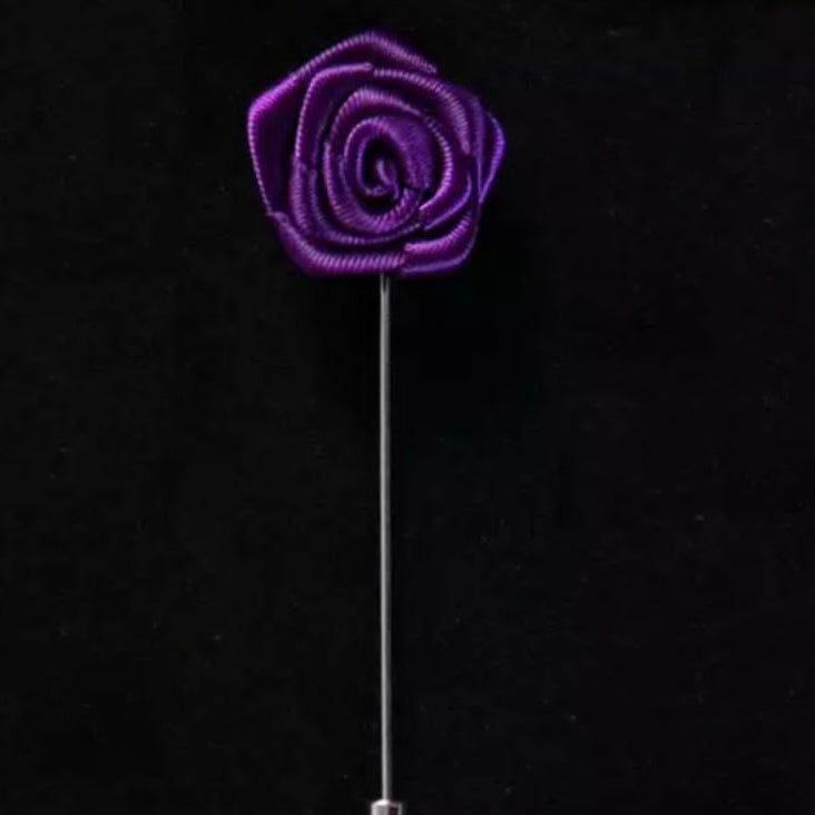 Indigo Purple Flower Lapel Pin