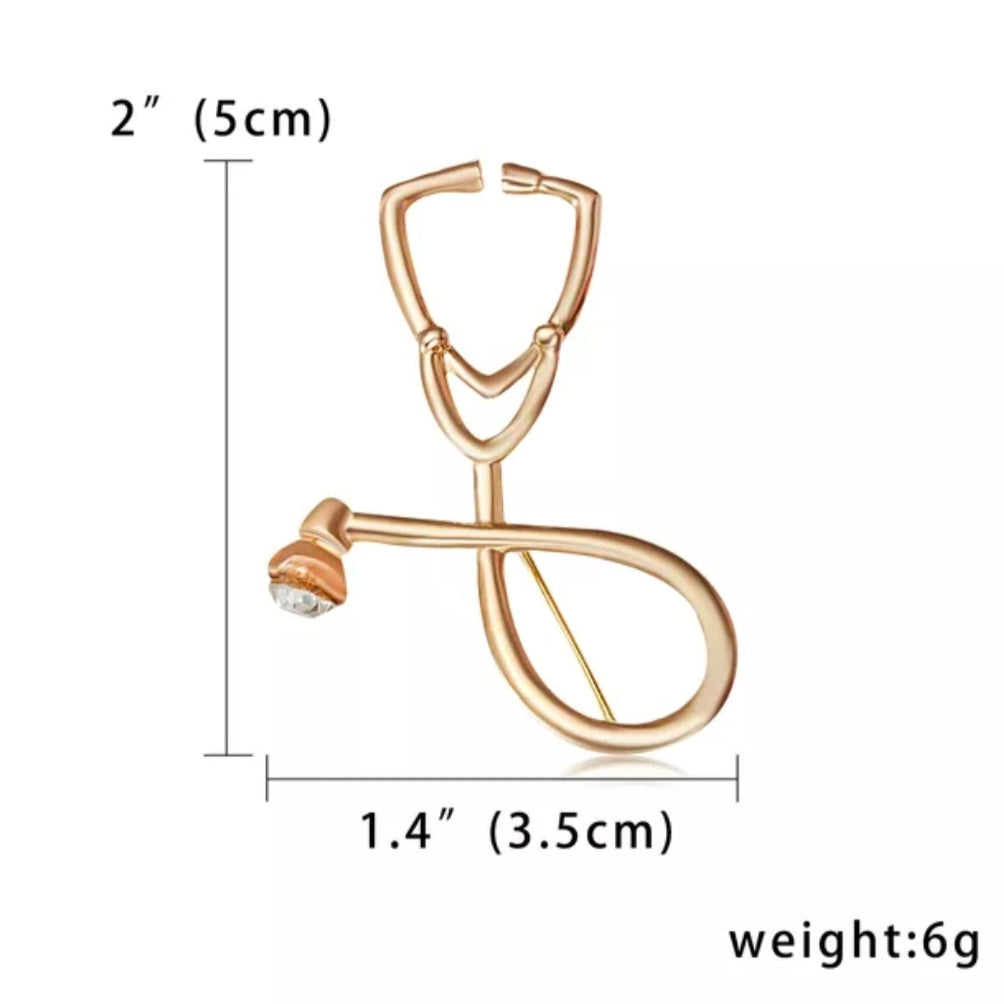 Stethoscope Gold Lapel Pin For Men/Women