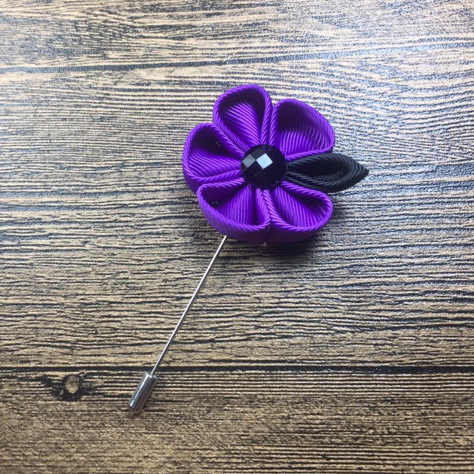 purple flower lapel pin brooch online in pakistan