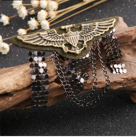 Wings Military Chain Brooch