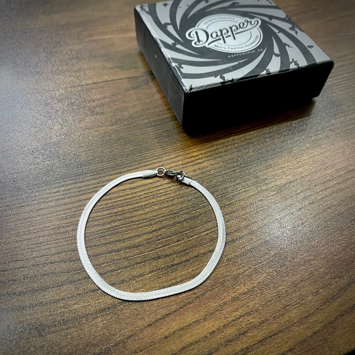 Light Weight 3mm Silver Flat Snake Bracelet For Men/Women