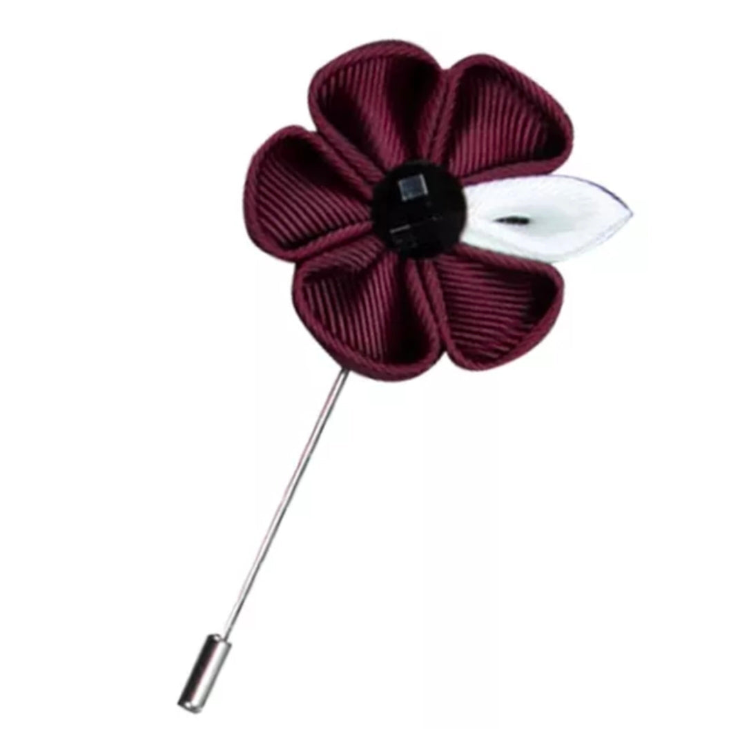 maroon flower lapel pin brooch online in pakistan