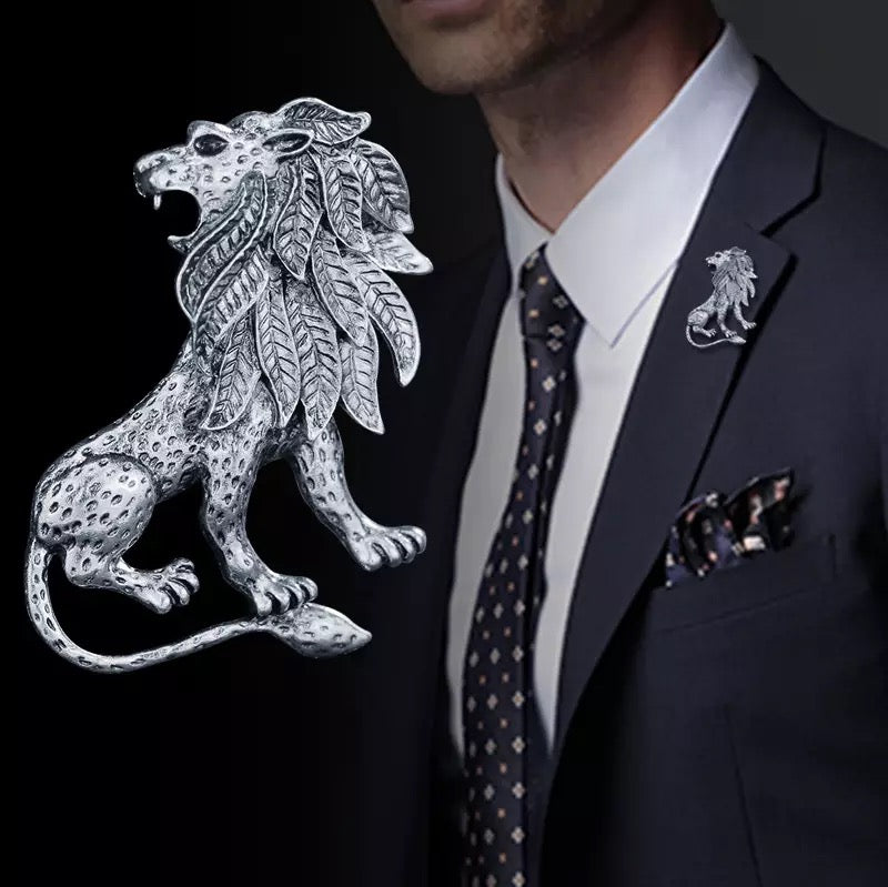 Lion King Brooch Silver