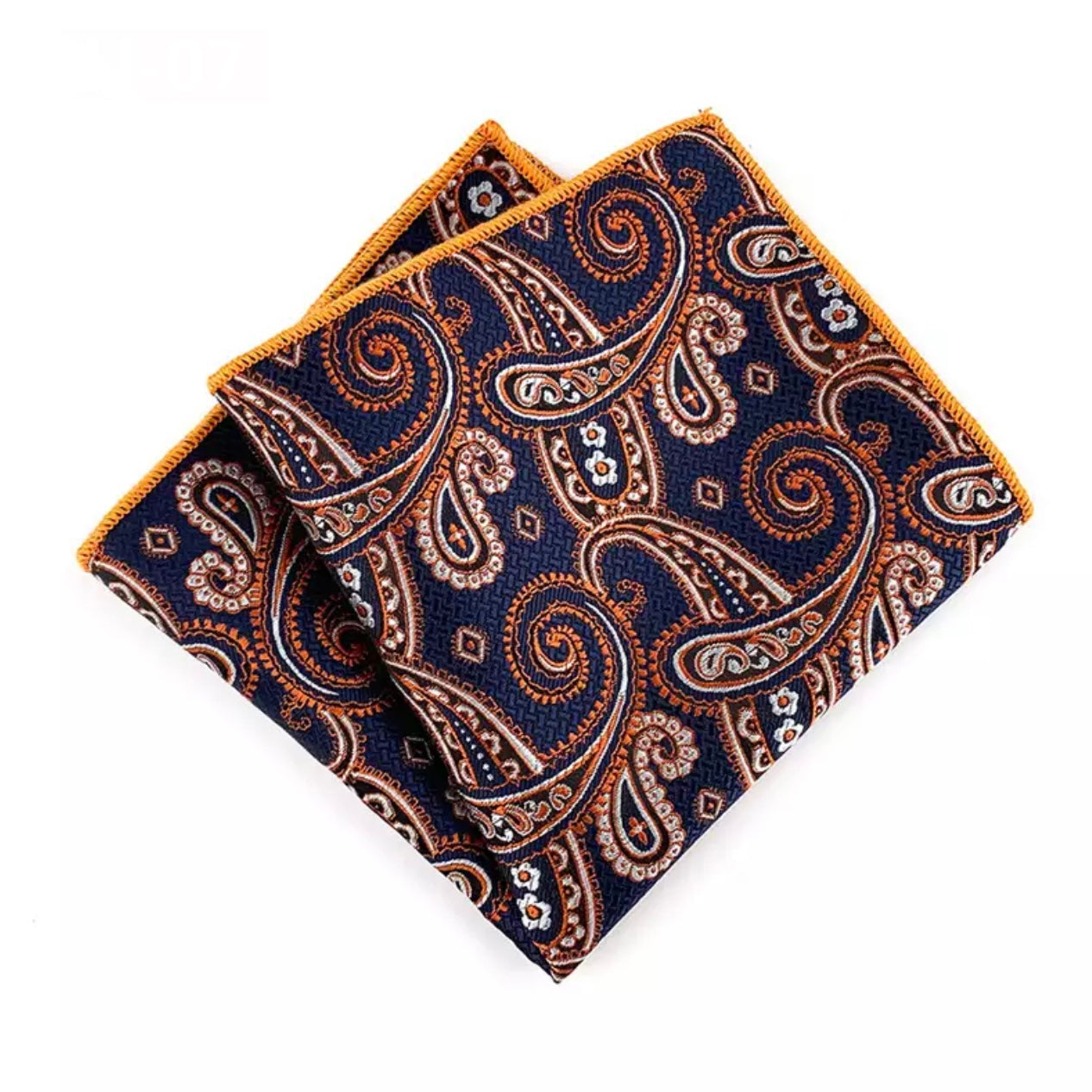 brown and golden pasley floral pocket square for men in pakistan