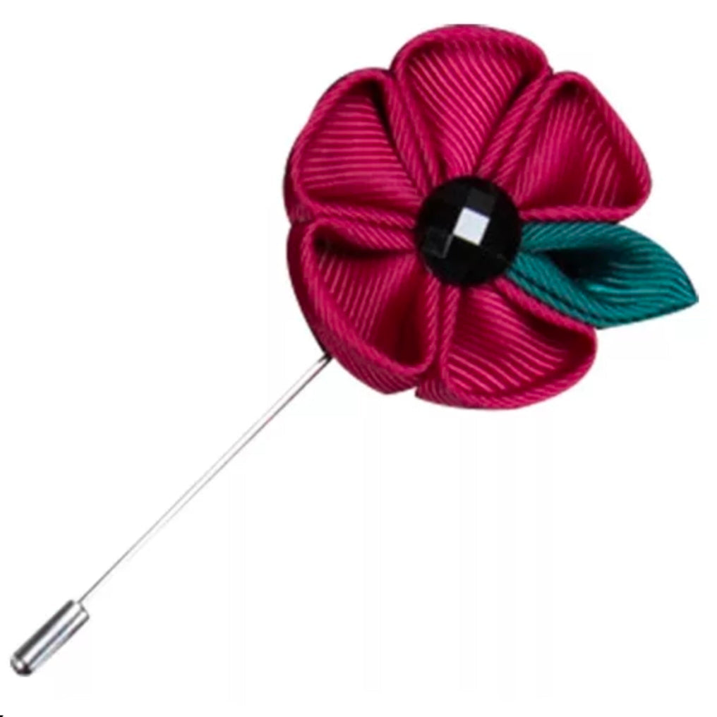 maroon flower lapel pin brooch online in pakistan
