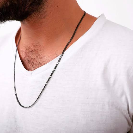 3mm Curb Neck Chain For Men Black