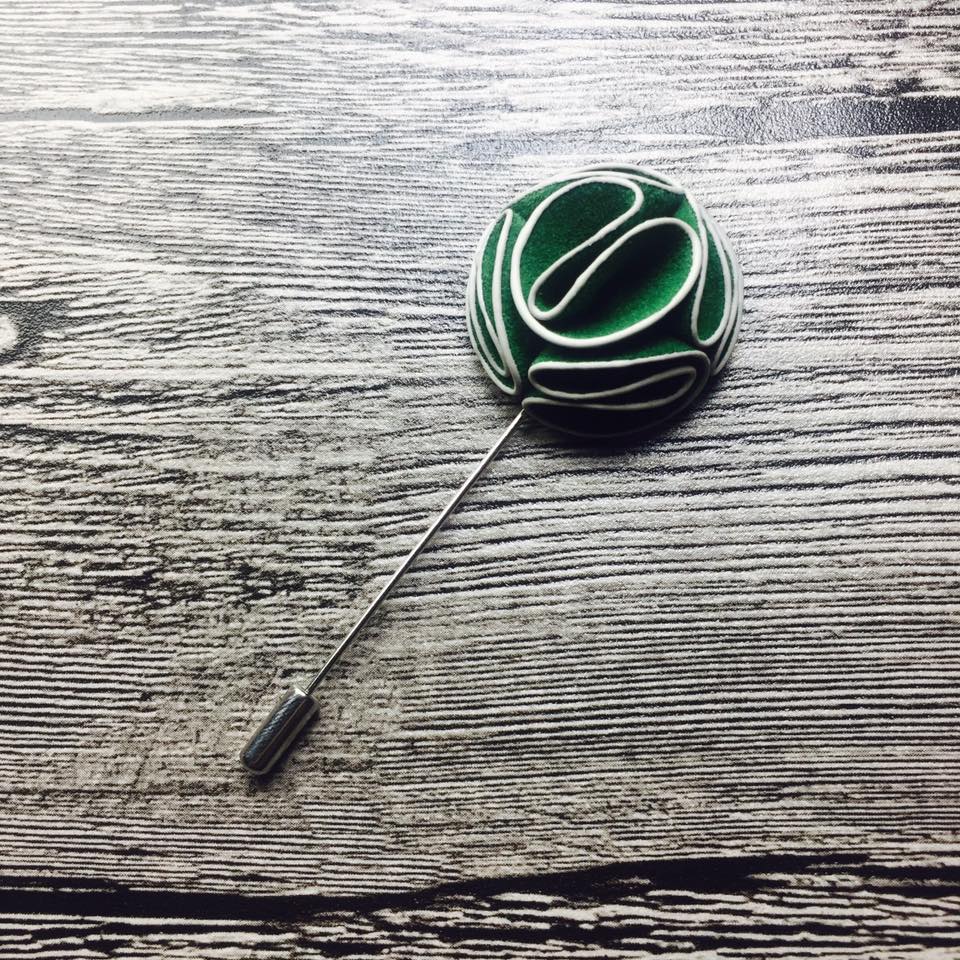 Green Flower Lapel Pin